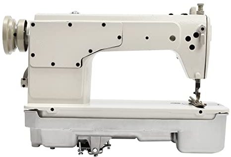 Máquina de coser industrial de doble puntada de alta velocidad blanca adecuada para coser y reparar bolsas