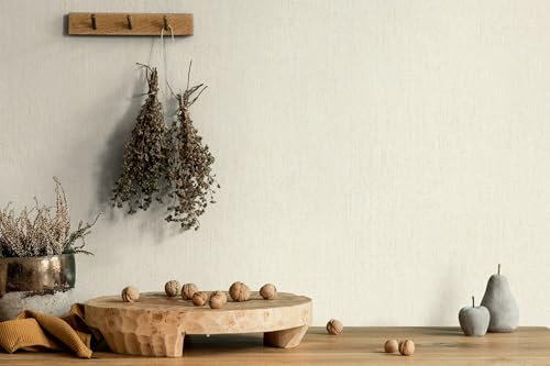 marburg Carta da parati beige leggera strutturata tinta unita moderna per soggiorno, camera da letto, cucina, 10,05 x 0,53