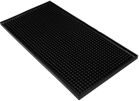 Litoexpe 1 tapis de bar en PVC noir de 15,2 x 30,5 cm pour bar à domicile, cocktail, barman, comptoir de cuisine
