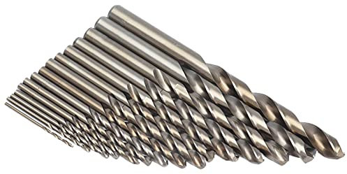 Brocas de Cobalto de Oro, Broca de Ejercicio de 15 Piezas para Cortar Metales Duros con ángulo de 135 °, Vástago Recto Redondo, Mejor para Simulacros Eléctricos