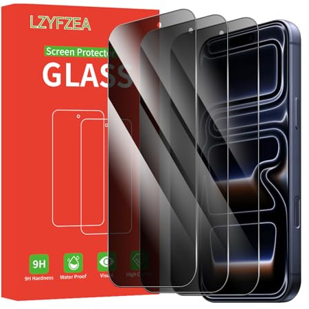 LZYFZEA 3 pack Privacy Skärmskydd för iPhone 17 Pro Max， Skärmskydd, 9H hårdhet, bubbelfri, reptålig, fodral kompatibel