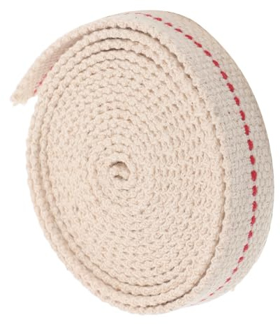 Healifty Mèche de Lampe à Pétrole en Coton 100% Pure Plate 15 CM de Large Longueur 2 M Remplacement pour Lampes à Huile de Camping et Lanternes Portables Mèche de Rechange pour