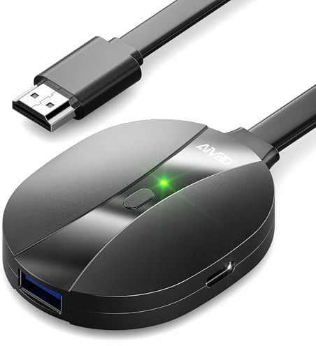 AIMIBO 4K trådlös displayadapter 5G för smartphone, surfplatta, bärbar dator, HDTV, bildskärm och projektor – 3 speglingslägen, trådlös HDMI-dongel för i*OS Android Windows macOS till