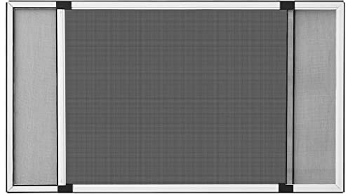Utdragbar för fönster, vit med aluminiumram och glasfibertyg (75–143) x 50 cm, utan borrning, lämplig för rullgardiner, perfekt för balkong, terrass, kök, sovrum