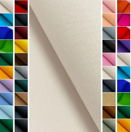 StoffBook Weiß Bastelfilz für Kindergarten und Taschen, d220 | Robuster Filzstoff, ca. 4-4,5 mm dick, Überbreite 100 cm, aus 100% Polyester, sehr langlebig und formstabil