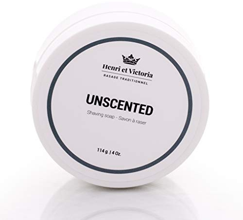 Henri et Victoria Shaving Soap For Men | Smooth Shave, Lathers Up Nicely, Long-Lasting Scent | Canadian Made by Skilled Artisan 114 g (4 oz) (Unscented)