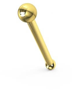 Monster Piercing - 9K Gold Echtgold | Nasenpiercing Nasenstecker Stud | Stabstärke: 22G (0,6 mm) | Stablänge: 6mm | Kugelgröße: 1mm bis 2mm | Hypoallergen