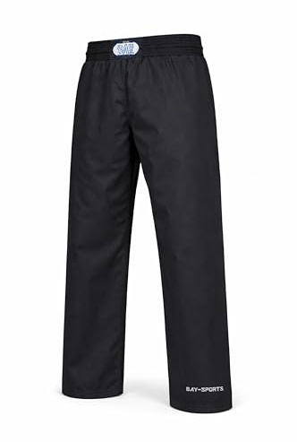 BAY Israelix Kampfsporthose Karatehose Kickboxhose Krav MAGA lang Schwarz aus 100% Baumwolle Damen Herren Kinder Erwachsene Mädchen Jungen Größe M (170)