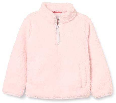 Amazon Essentials Veste Polaire Sherpa à Fermeture Éclair 1/4 Fille, Rose Clair, 10 Ans