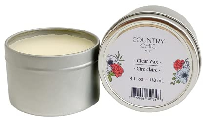 Furniture Wax - 100% Natural Sealant for Chalk Furniture Paint or Raw Wood, Light Protection, Easy to Apply, No Odor, Eco-Friendly - 7 Color Choices - Clear (4 oz)