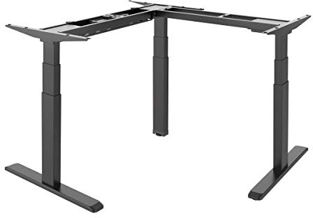 Logilink EO0016 - Elektr. höhenverstellbares Schreibtischgestell, 90° L-Form mit programmierbarem LED-Speichermodul (3 Positionen) Schwarz