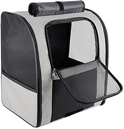 PETCUTE Hunderucksack,Tragbar Katzenrucksack für Katzen und Hunde mit Mesh-Fenster,Atmungsaktive Haustier Rucksack mit Verstellbare Gepolsterte Riemen,Haustier Tragetasche für Draussen Reisen