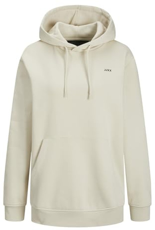 JACK & JONES Damen Jxabbie Rlx Every Hood Swt Noos Kapuzenpullover, Black/Print:white Jjxx Logo, M EU