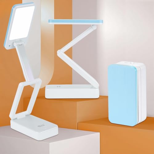 Cordless Desk Lamp Rechargeable,Dimmable Led Table Lamp,Battery*3 Operated 3600mAh,Touch Bedside Lamp,Foldable/Portable/3 Light Modes,Wireless Battery Reading Lamp Desk Light Kids Study Bedroom Lamp