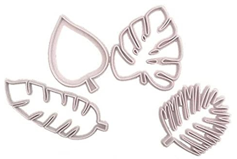 ZPSHYD Ensemble De 4 Emporte-pièces à Feuilles Tropicales - Créez des Motifs De Fondant en Feuille De Palmier pour Une Décoration De Gâteau Luau Vibrante