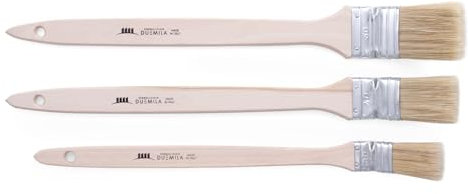 PENNELLIFICIO 2000 | Set di 3 Pennelli Professionali Per Radiatori, con Manico in Legno per Verniciature di Radiatori, Profilature e Angoli, Dimensioni Ghiera 3, 4, 5 Cm - Made in Italy