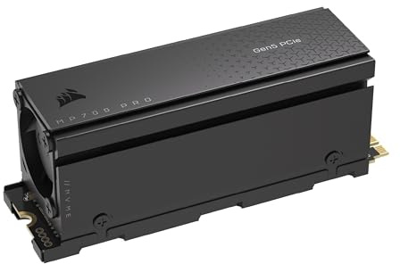 Corsair MP700 Pro con Refrigerador por Aire 2TB SSD M.2 PCIe Gen5 x4 NVMe 2.0 - M.2 2280 - Lectura Secuencial de hasta 12.400 MB/s - NAND TLC de Alta Densidad - Negro