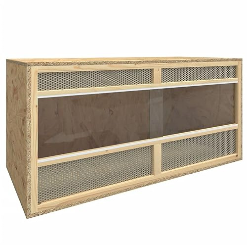 AUVYI Terrario 100 x 47 x 47 cm Terrario de madera Terrario Hamster Terarium Tortugas Serpientes Terrario Terrario y Accesorios para Reptiles y Anfibios Material de madera, Vidrio, Acero