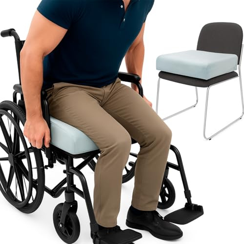 Vive Coussin de siège et de chaise – Rehaussement facile pour les personnes âgées pour bureau, fauteuil roulant, bureau, voiture et canapé – pour ordinateur – Coussin de canapé en mousse avec housse –