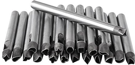 SagaSave Juego de 20 sacabocados de acero de 5 mm para cuero, juego de perforadores huecos para correa de reloj, decoración de cinturón