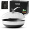 NIRO Wok Antiaderente Triplo Strato (Acciaio Inox + Alluminio) Ø28cm, COPERCHIO INCLUSO, Antigraffio, NO PFOA, Per Piano Cottura Induzione, Ceramica, Elettrico, Gas, Forno, Manico Anti Scottatura