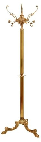 Belle Arti Garderobenständer Kleiderständer Standgarderobe Garderobe Barock Messing gold, edel, stabil, Metall Vintage Retro Antik mit Haken freistehend rostfrei