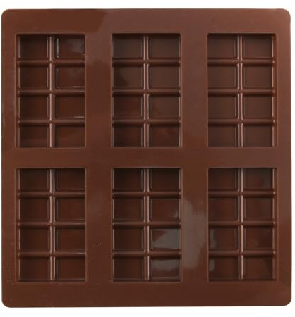 6 Cell Toffee/Fudge Chocolate Mould (100g), Non-Stick Candy Bar DIY Baking Mold Valentine's Day Gift for Him Her Men Women, Break Apart Silicone Molds for Energy Bars, Fudge, and Sweets - Reusable