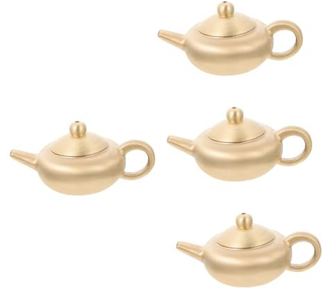 Amosfun 4 Teiere in Miniatura in Stile Cinese Fatte A Mano in Ottone Da Collezione