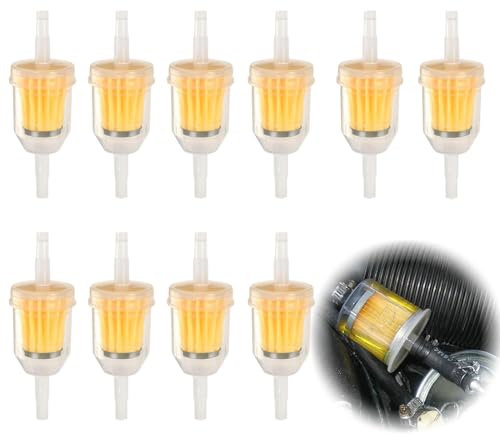 EIYVUAL Filtro Carburante, 10 Pezzi, Universale per Benzina, In Linea, 6-8 mm, Scooter, Motociclo, Snowmobile, Tosaerba, Piccoli Trattori
