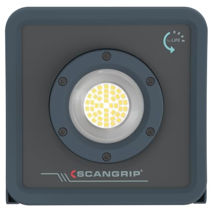 Scangrip Nova R Lámpara de Trabajo LED Recargable | 2000 Lúmenes, Mango Flexible, Imán Potente, Montaje en Trípode | IP65 Resistente al Agua y Polvo, USB-C, Compacta y Portátil