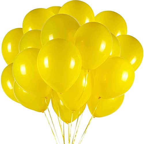 Luftballons Gelb - 100 Stück 30 cm / 12 zoll Premium Latex Ballons für Helium, Gelb Luftballon Deko für Geburtstag Hochzeit Valentinstag Graduierung Kommunion Thema Party