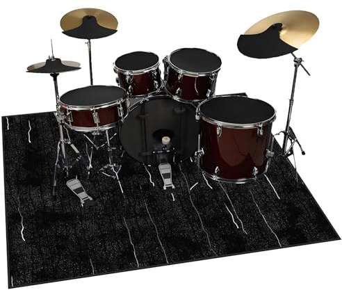 ZAJENKUB 120 x 100 cm trummatta, trummatta, trumtillbehör, present till trummisar, elektriska trummattor ljudisolerade mattdynor trumtillbehör för elektriska trummor jazztrumset