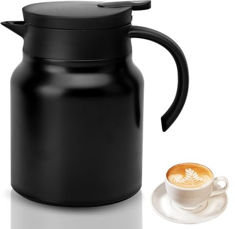 APOMOONS ThéIère Isotherme avec Passoire à Thé, 1L Thermos Café en Acier Inoxydable, Double Couche Thermos Thé, Bouilloire à Thé pour Café, Thé, Lait