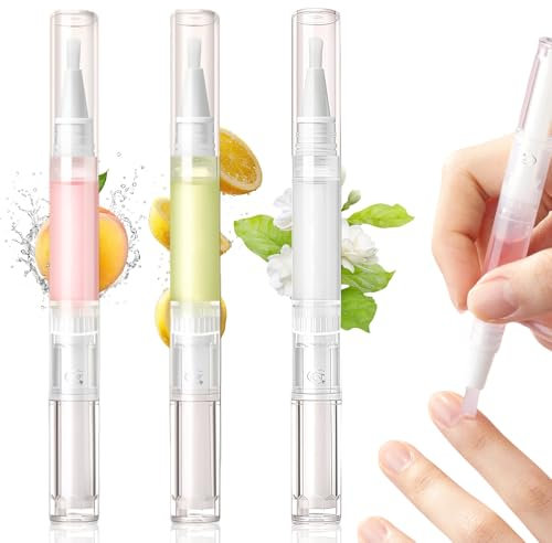 3 Stück Nagelöl Stift Set - Moisturizer Cuticle Oil - Pfirsich Zitrone Jasmin Nagelhautentferner Stifte Kit - Feuchtigkeit Nagelpflegeprodukte - Für Reparatur Rissigen Und Trockenen Nägeln