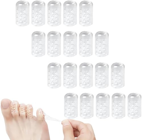 20 Protège-Orteils en Silicone - Capuchons Transparents Respirants Anti-Frottement (Taille Universelle) - Pour Hommes et Femmes - Prévention des Ampoules et Cors