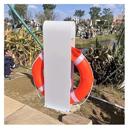 Soporte de boya salvavidas Soporte Para Aro Salvavidas Marino Blanco, Soporte Para Aro Salvavidas, Para Pesca En El Mar, Rescate Acuático Y Surf, Soporte Para Aros Salvavidas Con Aro Salvavidas Naranj