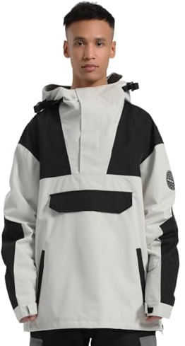 GSOU SNOW Mens Womens Ski Snowboard Jacket - Multi Pockets Baggy Waterproof Windproof Breathable Warm Hooded