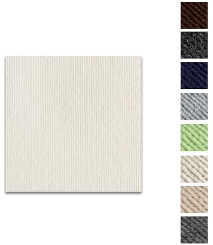Kongming Teppichfliesen selbstklebend waschbar, 10 Stücke Teppichfliesen selbstliegend 30x30cm, Teppich Fliesen mit Rückendeckung, Teppich Bodenbelag für Wohnung, Büro, Gewerbe (Teppich Beige)