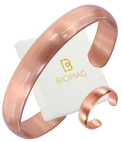 BioMag Set Bracelet et Bague en Cuivre Pur,Cadeau rêvé