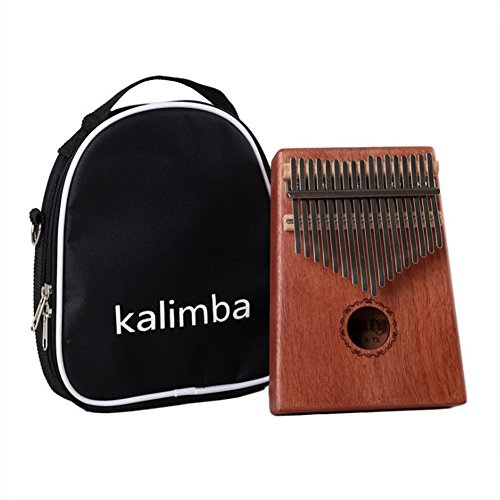 ele ELEOPTION Kalimba 17 Tasten Daumenklavier Thumb Klavier massiven Holzbrettchen Mbira Instrument mit Musikbuch und Tuning Hammer Musikinstrument Spielzeug für Musikliebhaber und Anfänger (Mahagoni)