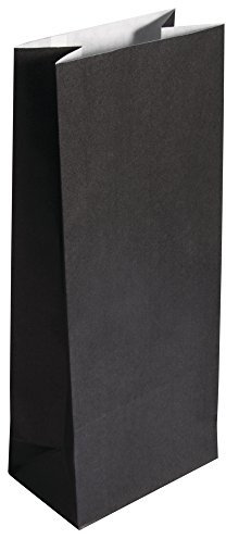 Rayher 67276576 Papier-Blockbodenbeutel, 10x24x6cm, 80g/m2, SB-Btl 25Stück, schwarz