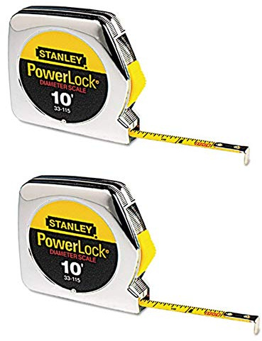 Powerlock Tape Rule, 1/4 in. x 10 ft, Plastic Case, Chrome (Pack of 2)