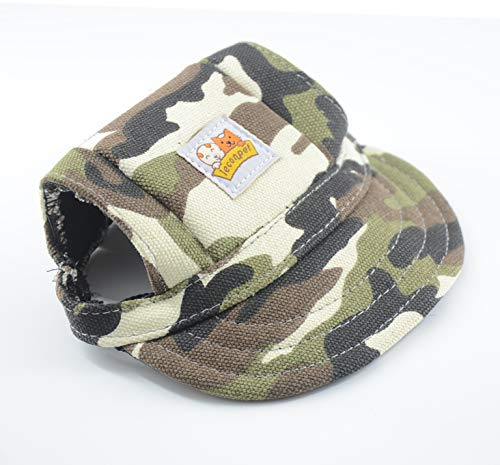 leconpet Cappellini da baseball con tracolla regolabile e comodi fori per le orecchie per cani di piccola taglia media e grande protezione solare esterna (XL, mimetico)