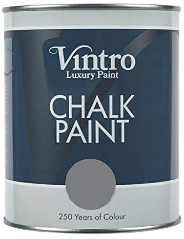 Vintro | Grey Chalk Paint | Furniture Paint | Shabby Chic | Upcycle | Decorate | Ultra Matt Finish | 1 Litre (Cloudburst)