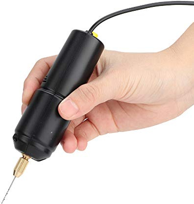 TOPINCN Mini Bohrer, DC 5V Tragbare Kleine Bohrmaschine Elektrische Bohrmaschinen Handheld Micro USB Bohrer mit 3 Stück Bits für Board Kunststoff Papierblatt DIY