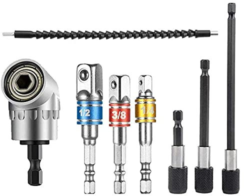 8Pcs 290mm Flexible Shaft Bit Screwdriver Drill Bit Holder And Extension Bar Impact Socket Square Hex Shank Socket Adapter Drill