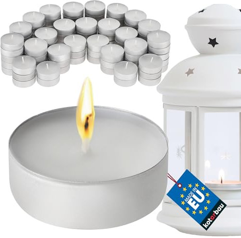 KOTARBAU® Lot de 100 bougies chauffe plat, non parfumées, durée de combustion : 3 heures