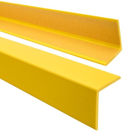 Quest Cornière PVC 40 x 40 mm Flexible - Jaune, 200 cm | Protège-angle souple autocollant, résiste aux chocs sur coins et rebords, pose facile, cuisine, salle de bain & couloirs