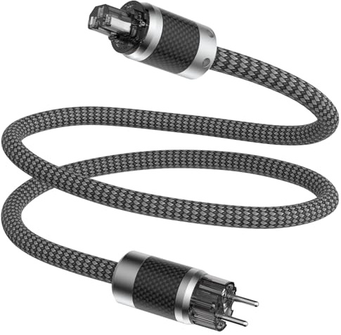 Tertullus HiFi High End Netzkabel C15 Stromkabel HiFi Audio kaltgerätekabel Mit Schukostecker & Kaltgerätestecker (E860, 1m)