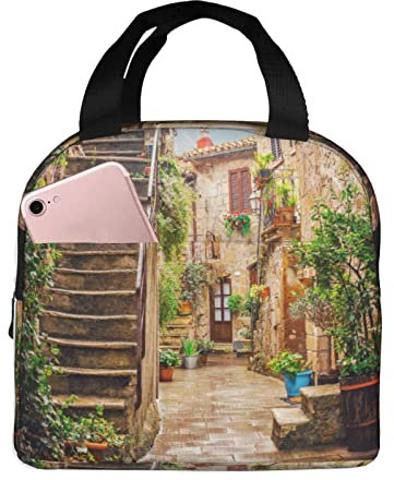 XVBCDFG Bolsa de almuerzo de calle italiana Oficina al aire libre Papel de aluminio portátil Aislamiento grueso y bolsa Bento de mantenimiento fresco